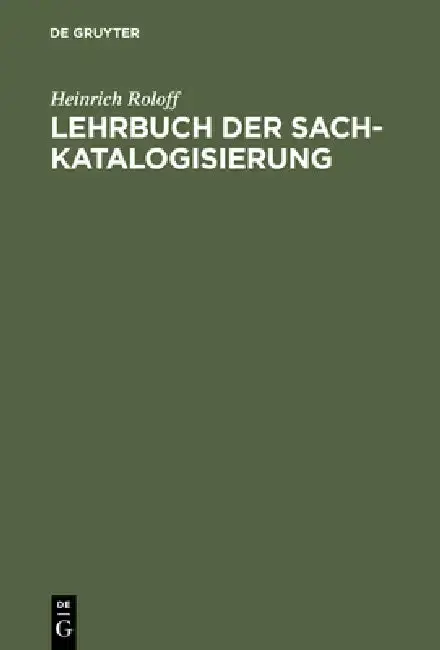 Cover of Lehrbuch der Sachkatalogisierung