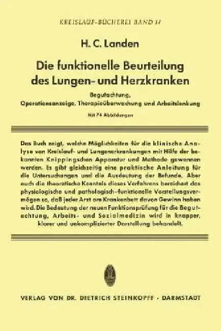 Cover of Die Funktionelle Beurteilung Des Lungen- Und Herzkranken