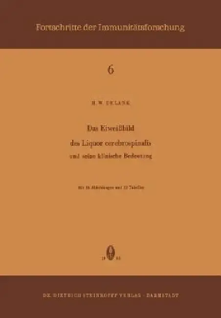Cover of Das Eiweissbild Des Liquor Cerebrospinalis Und Seine Klinische Bedeutung