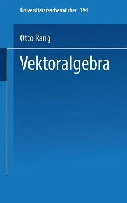 Cover of Vektoralgebra