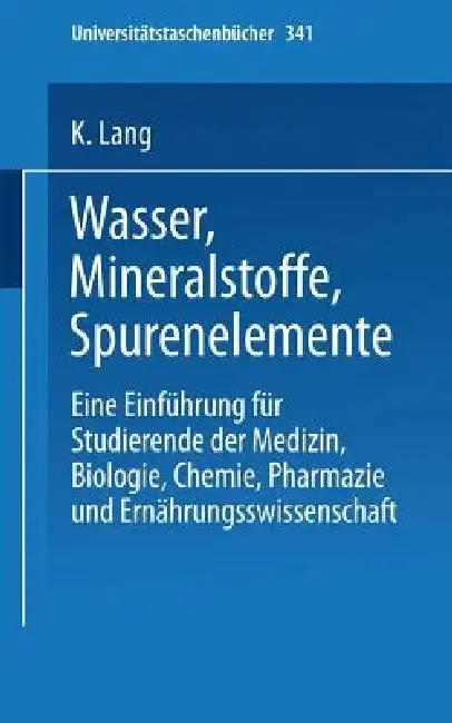 Cover of Wasser, Mineralstoffe, Spurenelemente
