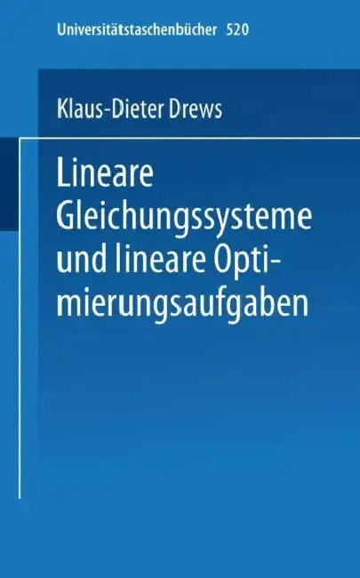 Cover of Lineare Gleichungssysteme Und Lineare Optimierungsaufgaben