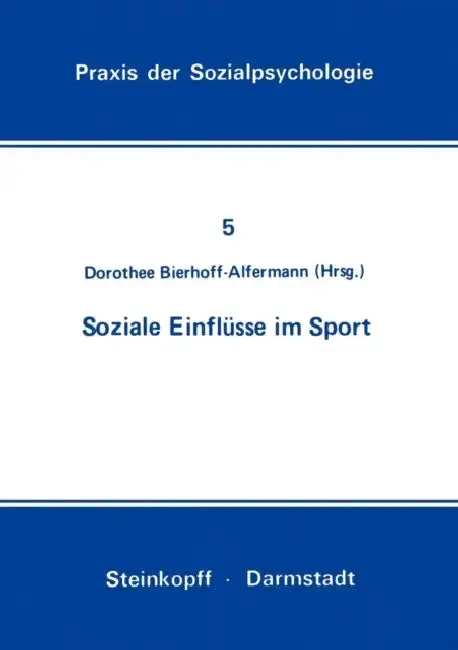 Cover of Soziale Einflüsse Im Sport