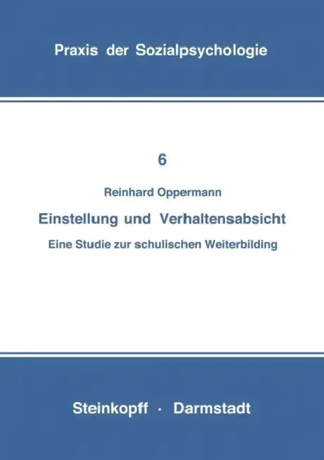 Cover of Einstellung Und Verhaltensabsicht