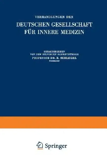 Cover of Verhandlungen Der Deutschen Gesellschaft Für Innere Medizin