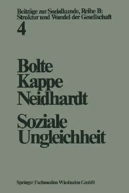 Cover of Soziale Ungleichheit