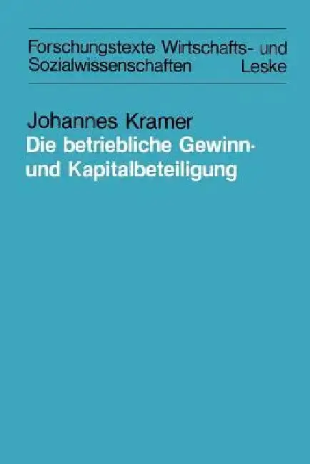 Cover of Die Betriebliche Gewinn- Und Kapitalbeteiligung