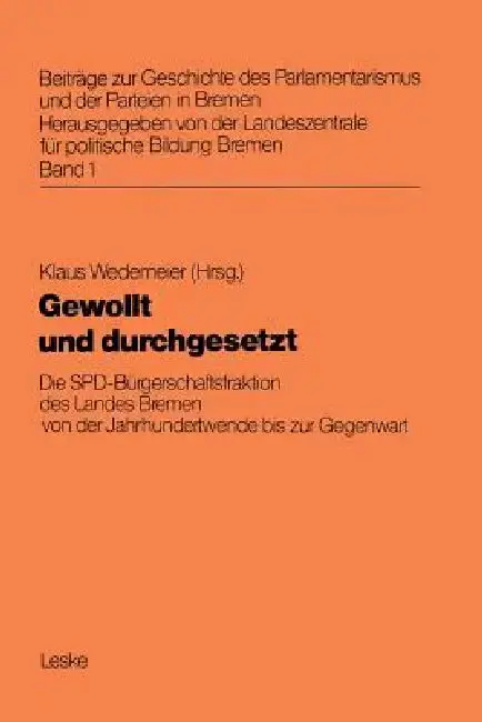 Cover of Gewollt Und Durchgesetzt