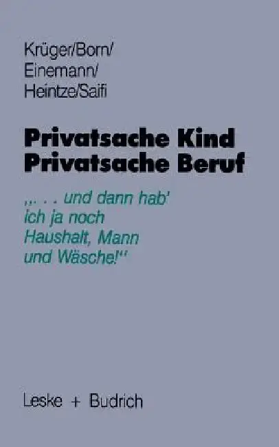 Cover of Privatsache Kind -- Privatsache Beruf