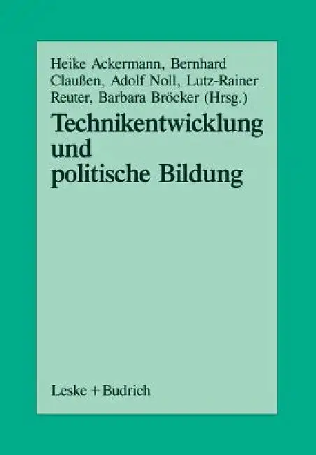 Cover of Technikentwicklung Und Politische Bildung