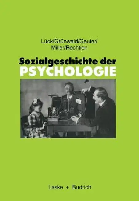 Cover of Sozialgeschichte Der Psychologie