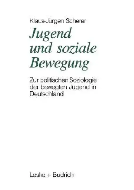 Cover of Jugend Und Soziale Bewegung