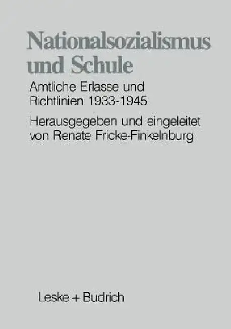 Cover of Nationalsozialismus Und Schule