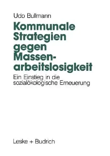 Cover of Kommunale Strategien Gegen Massenarbeitslosigkeit