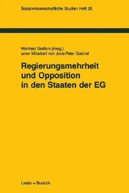 Cover of Regierungsmehrheit Und Opposition in Den Staaten Der Eg
