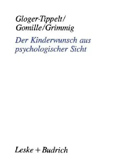 Cover of Der Kinderwunsch Aus Psychologischer Sicht