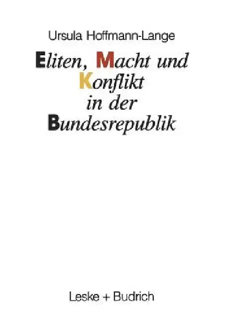 Cover of Eliten, Macht Und Konflikt in Der Bundesrepublik