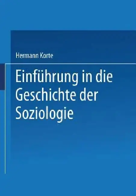Cover of Einführung in Die Geschichte Der Soziologie