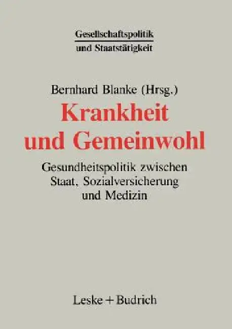 Cover of Krankheit Und Gemeinwohl