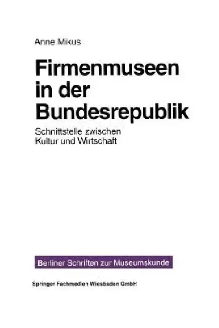 Cover of Firmenmuseen in Der Brd