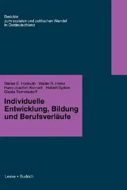 Cover of Individuelle Entwicklung, Bildung Und Berufsverfäufe