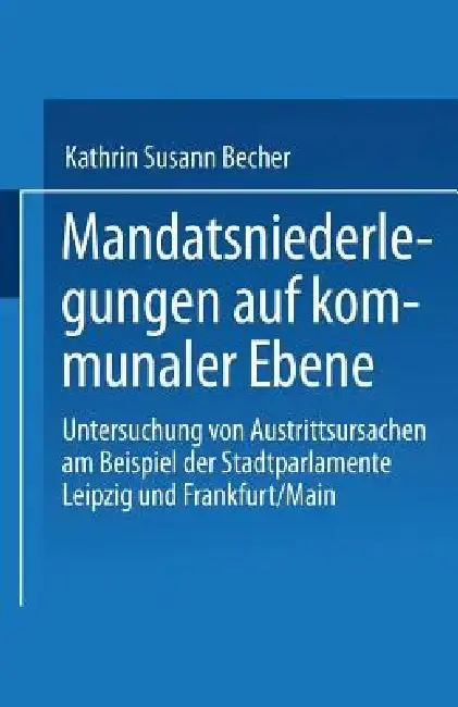 Cover of Mandatsniederlegungen Auf Kommunaler Ebene