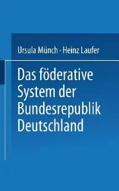 Cover of Das Föderative System Der Bundesrepublik Deutschland