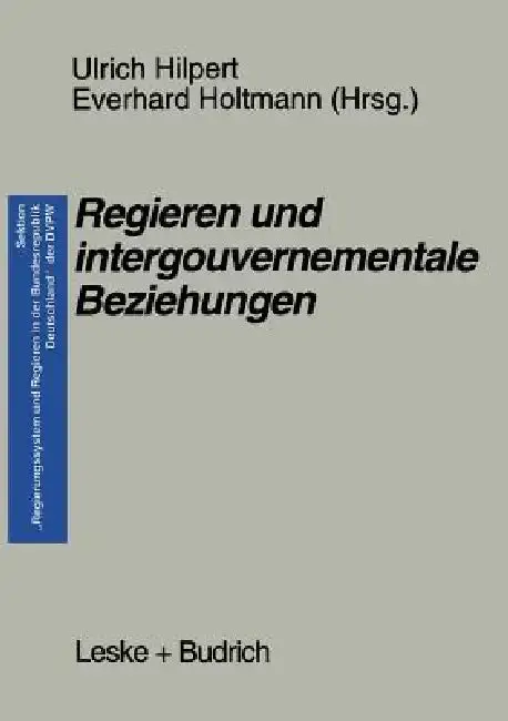 Cover of Regieren Und Intergouvernementale Beziehungen