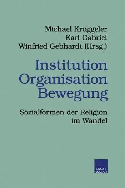 Cover of Institution Organisation Bewegung