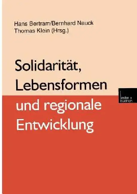 Cover of Solidarität, Lebensformen Und Regionale Entwicklung