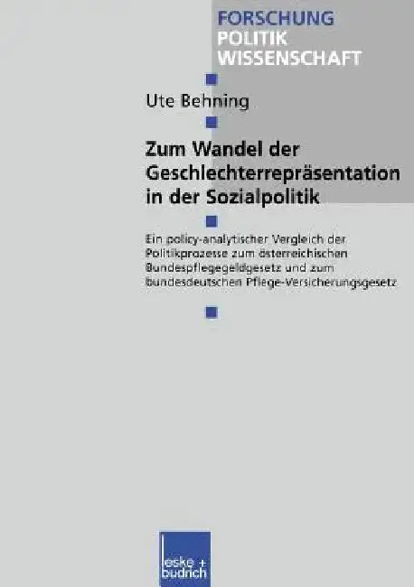 Cover of Zum Wandel Der Geschlechterrepräsentationen in Der Sozialpolitik