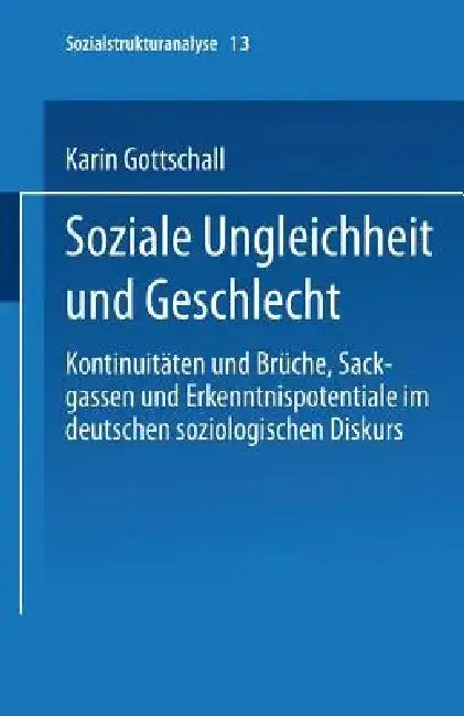 Cover of Soziale Ungleichheit Und Geschlecht