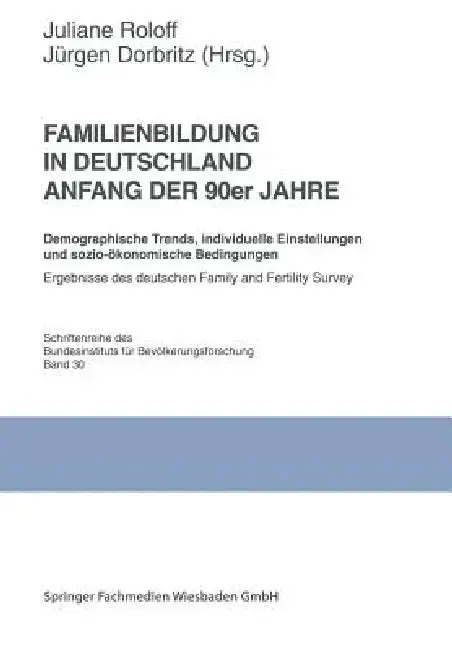 Cover of Familienbildung in Deutschland Anfang Der 90er Jahre