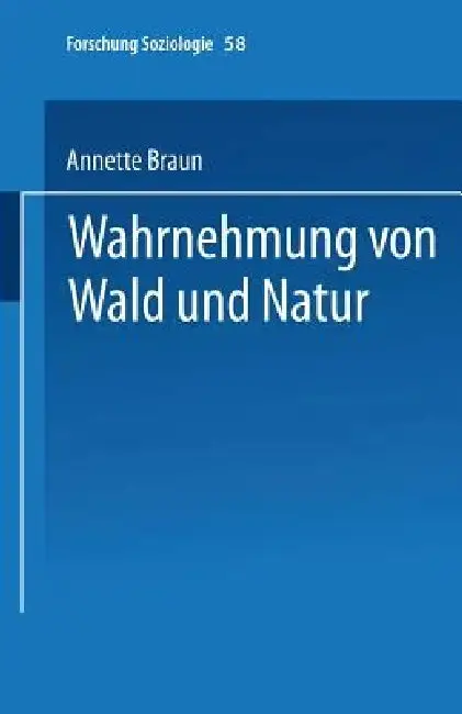 Cover of Wahrnehmung Von Wald Und Natur