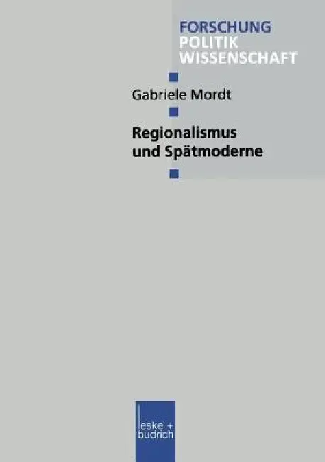 Cover of Regionalismus Und Spätmoderne