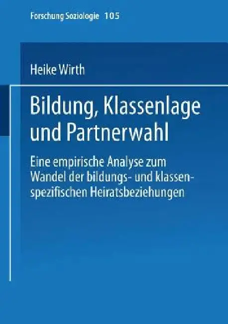 Cover of Bildung, Klassenlage Und Partnerwahl