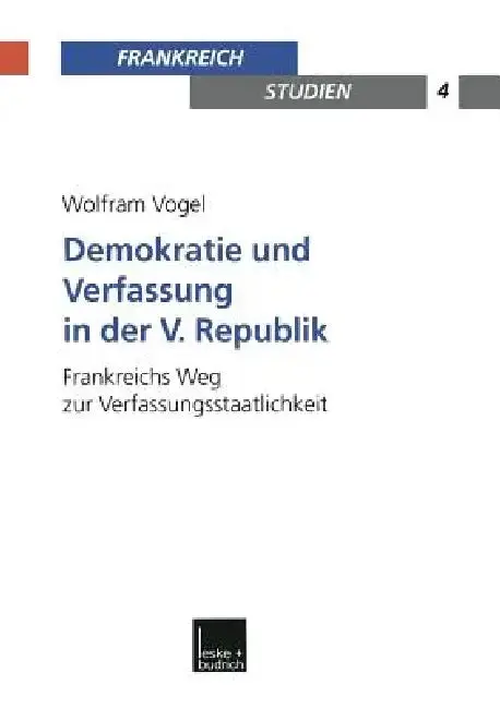 Cover of Demokratie Und Verfassung in Der V. Republik