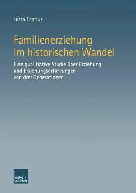 Cover of Familienerziehung Im Historischen Wandel
