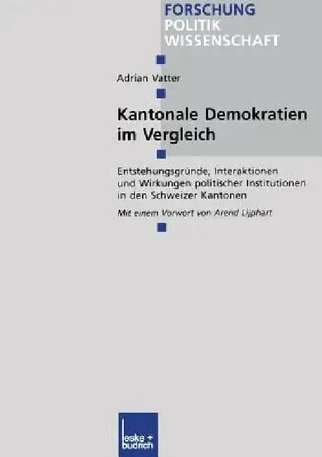 Cover of Kantonale Demokratien Im Vergleich