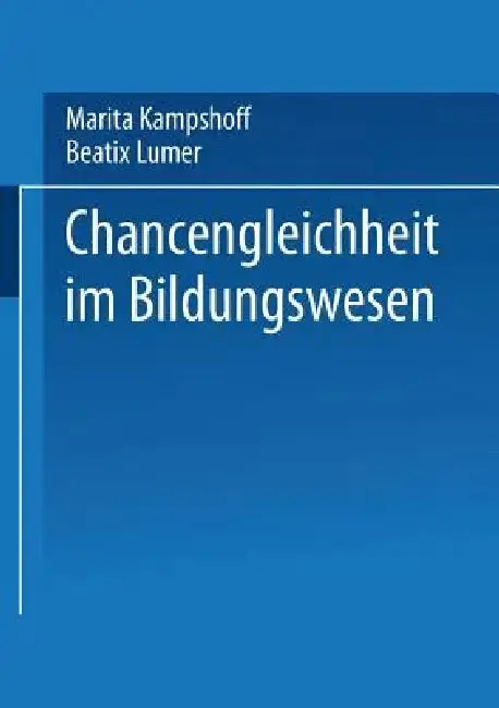 Cover of Chancengleichheit Im Bildungswesen