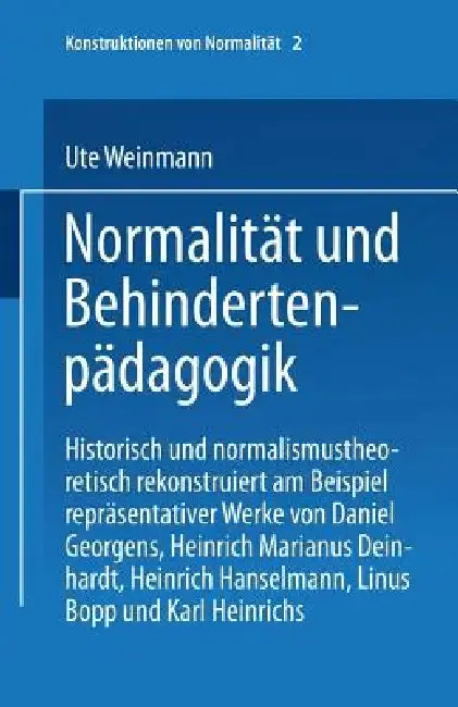 Cover of Normalität Und Behindertenpädagogik
