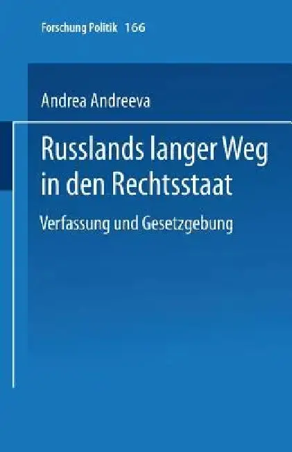Cover of Russlands Langer Weg in Den Rechtsstaat