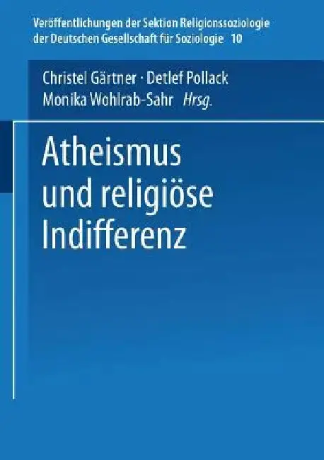 Cover of Atheismus Und Religiöse Indifferenz