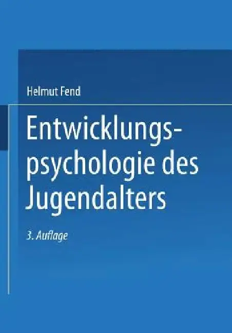 Cover of Entwicklungspsychologie Des Jugendalters
