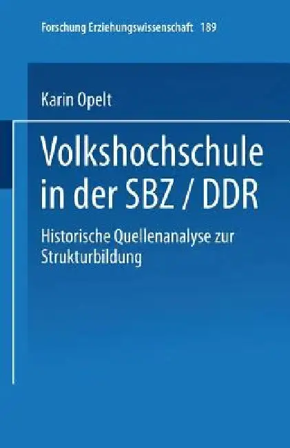 Cover of Volkshochschule in Der Sbz/DDR