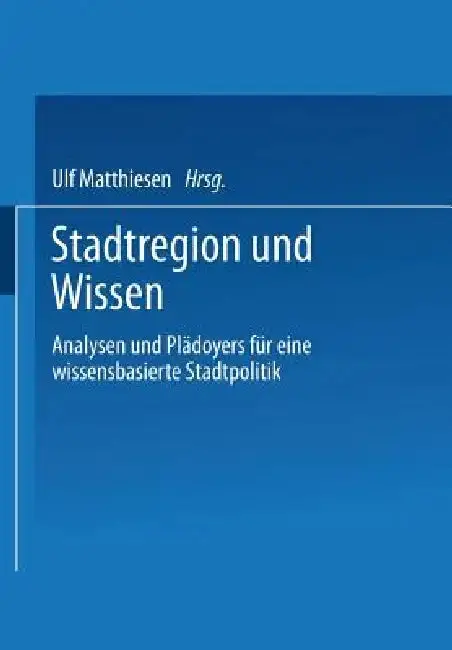 Cover of Stadtregion Und Wissen