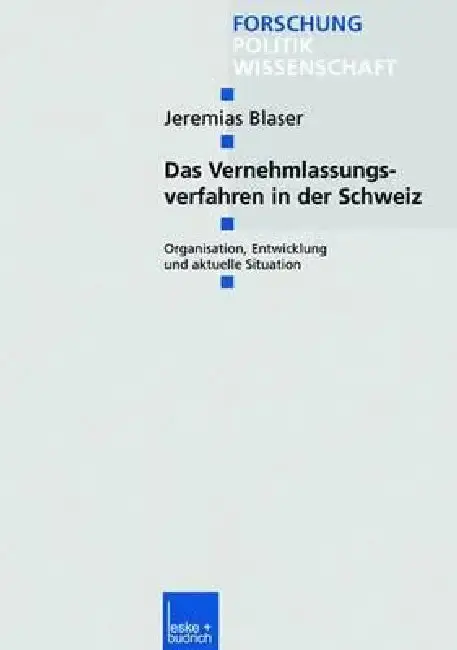 Cover of Das Vernehmlassungsverfahren in Der Schweiz