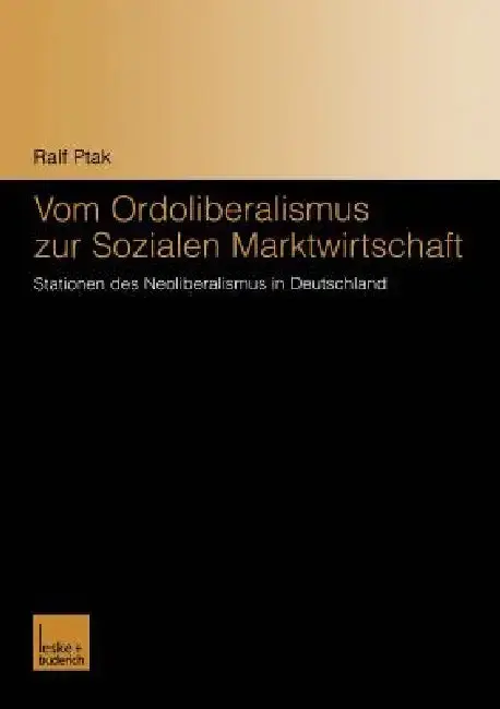 Cover of Vom Ordoliberalismus Zur Sozialen Marktwirtschaft