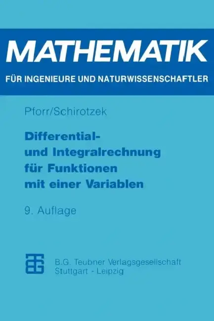 Cover of Differential- Und Integralrechnung Für Funktionen Mit Einer Variablen