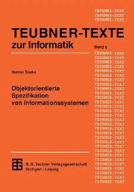 Cover of Objektorientierte Spezifikation Von Informationssystemen